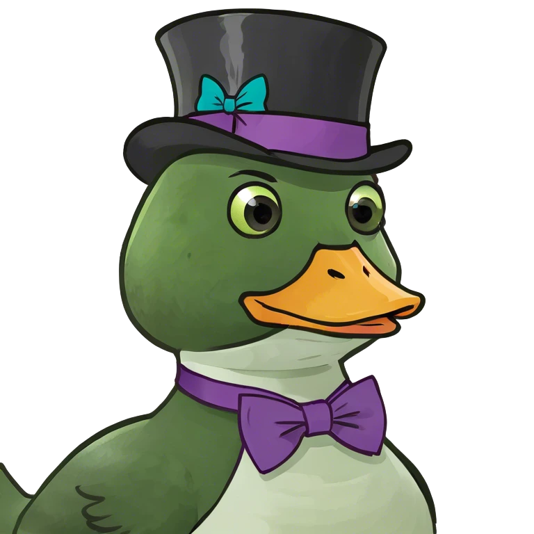 Fancy duck in clothes emoji