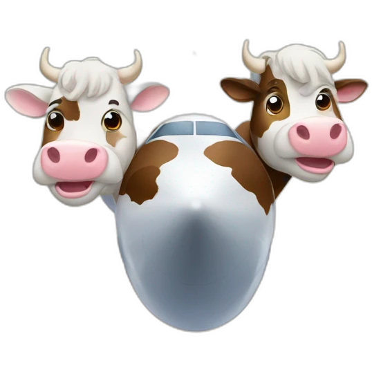 Deux vaches sur un avion emoji