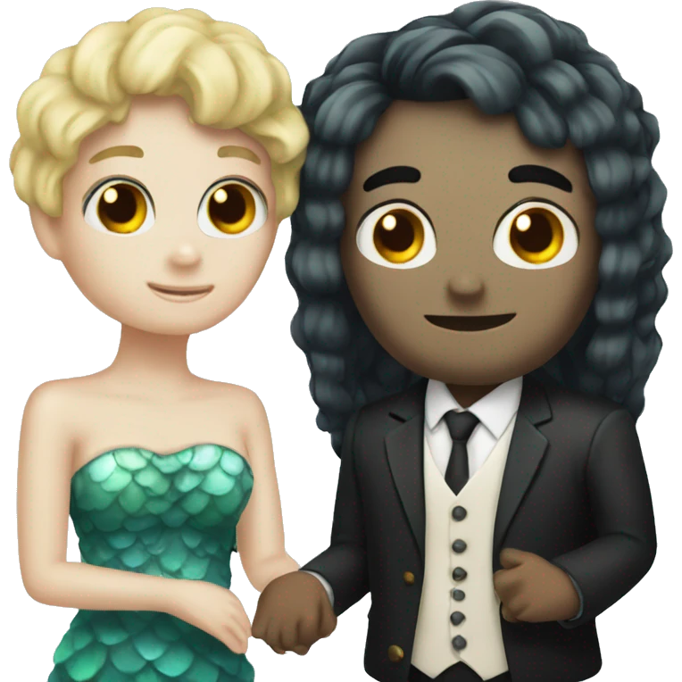Marmaid married with emo boy  emoji