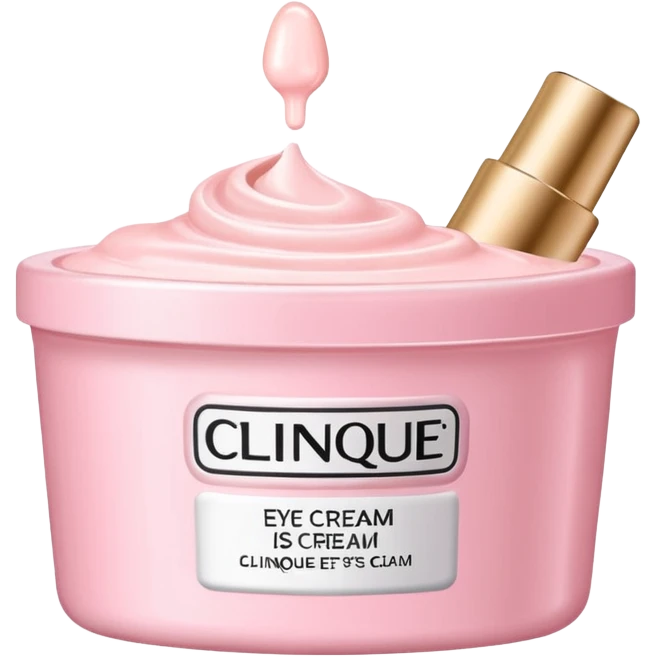 Light pink small Clinique tub with eye cream emoji
