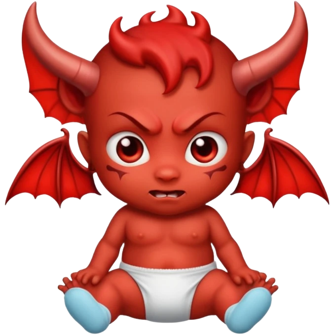 Cute baby devil in a diaper emoji