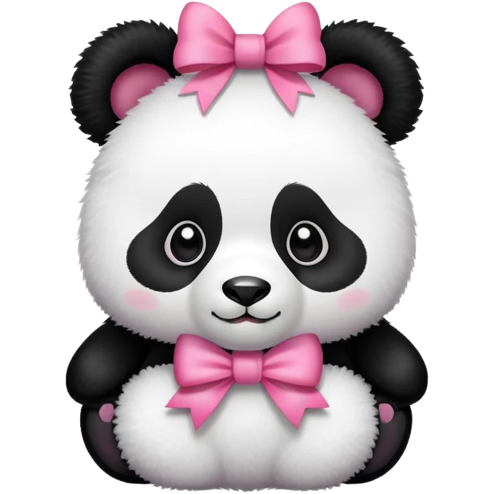Panda with a pink bow emoji