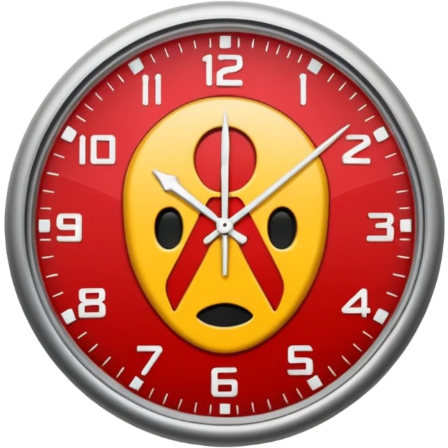 reloj con simbolo de interrogacion en color rojo emoji