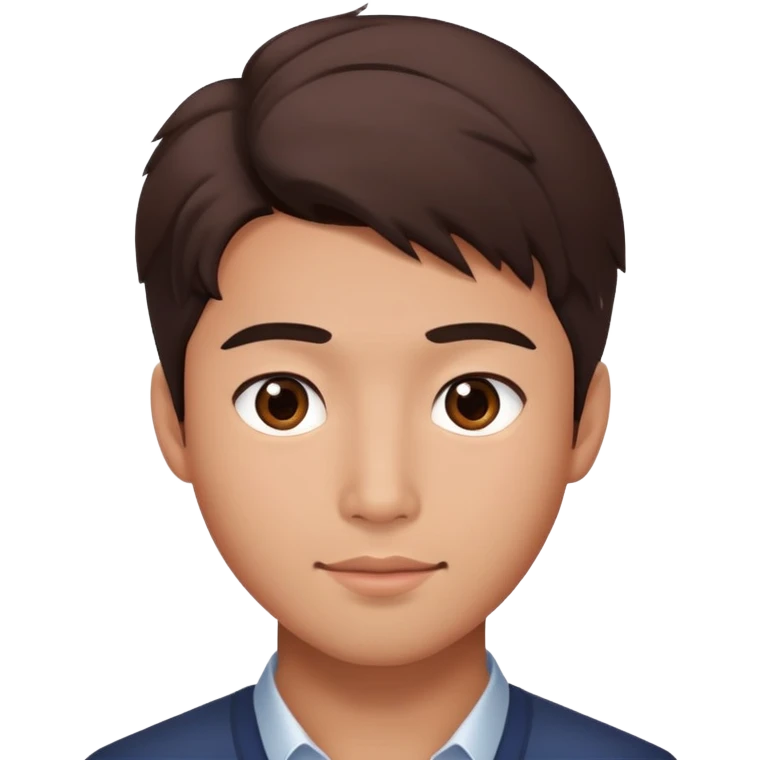 handsome brown man with nice hair and rosy cheeks and asian emoji