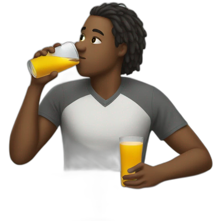 student drinking emoji