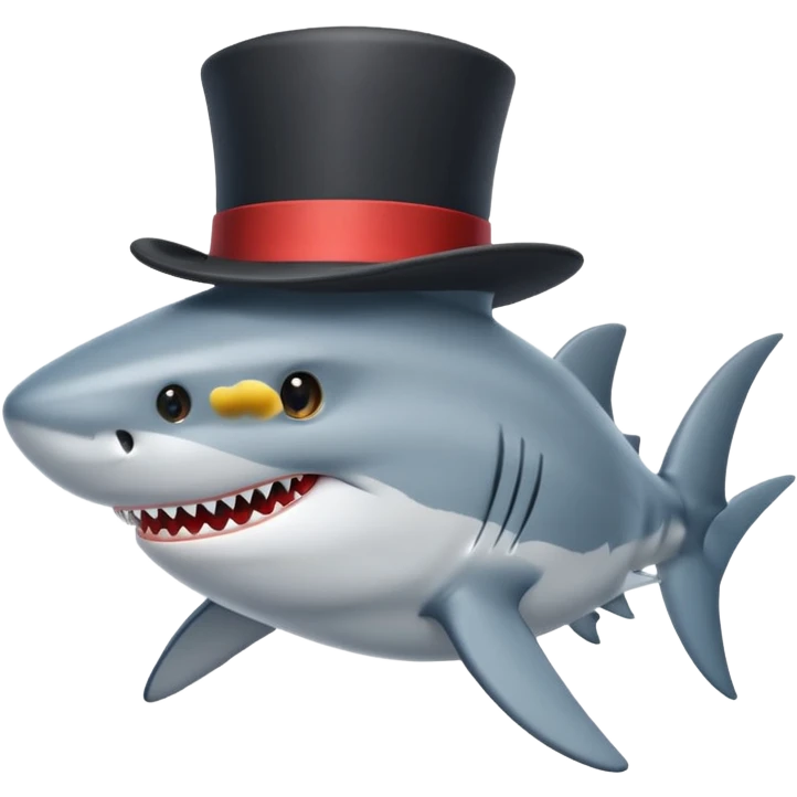 shark wearing a top hat emoji