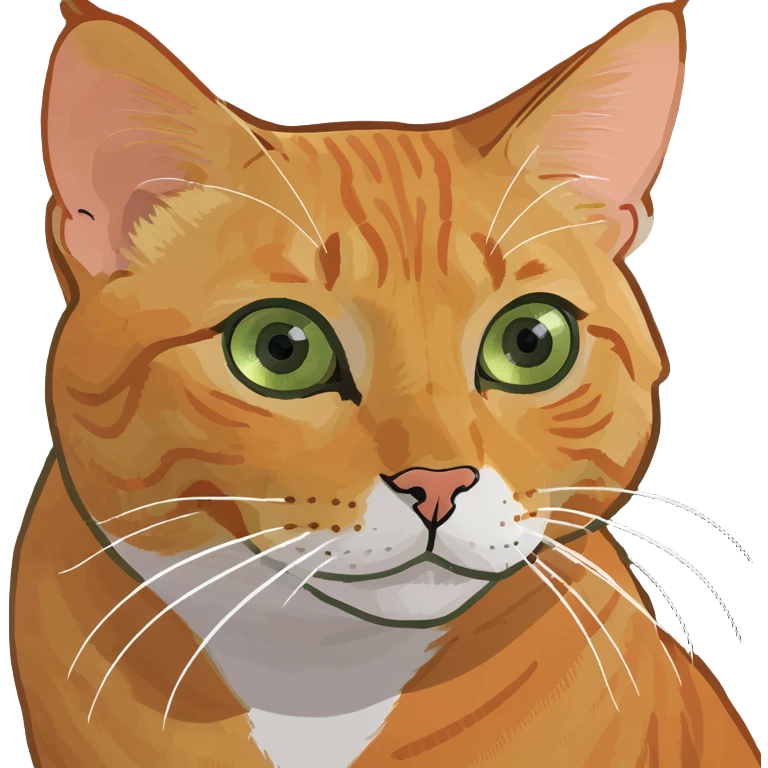 Orange tabby cat with big green eyes emoji