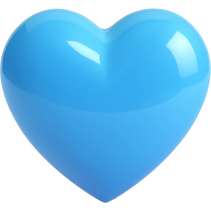 a blue heart with a glossy finish emoji