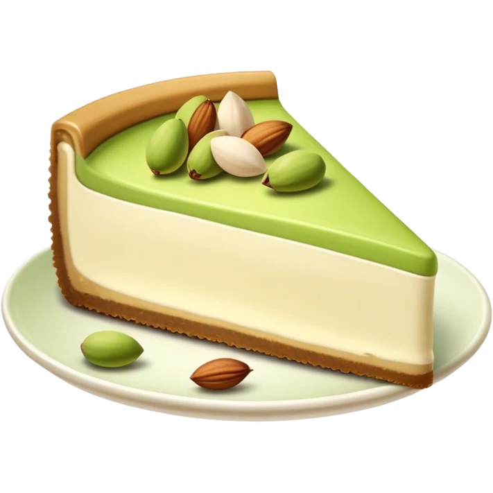 Pistachio almond cheesecake slice emoji