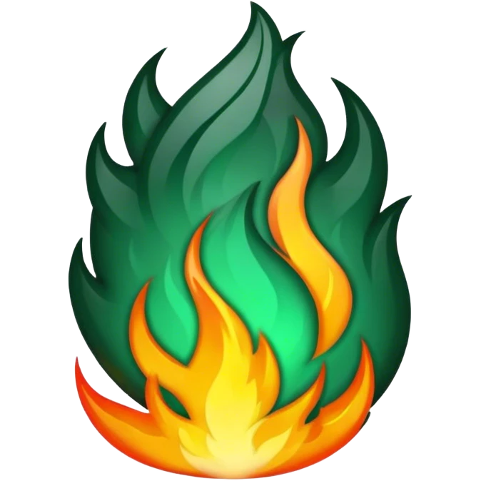 dark emerald color fire emoji