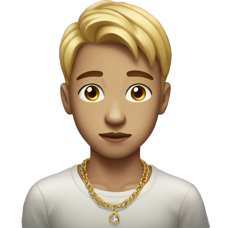 realistic portrait of jewelry boy sad emoji