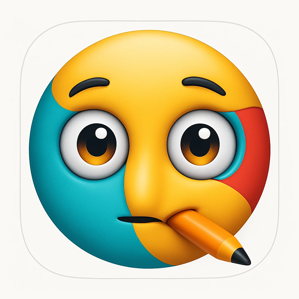 Add a rounded app icon border to the emoji, keeping the Snipes app logo style clear and central. The style should maintain the original emoji look with a clean and simple rounded border around it. emoji