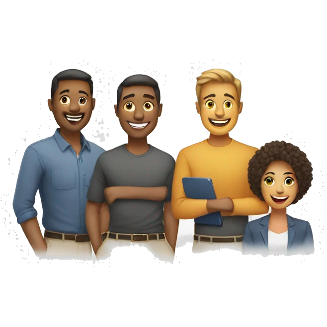 marketing group of people on white background emoji