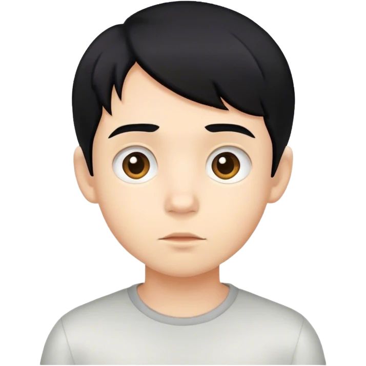 curious boy with black hair emoji