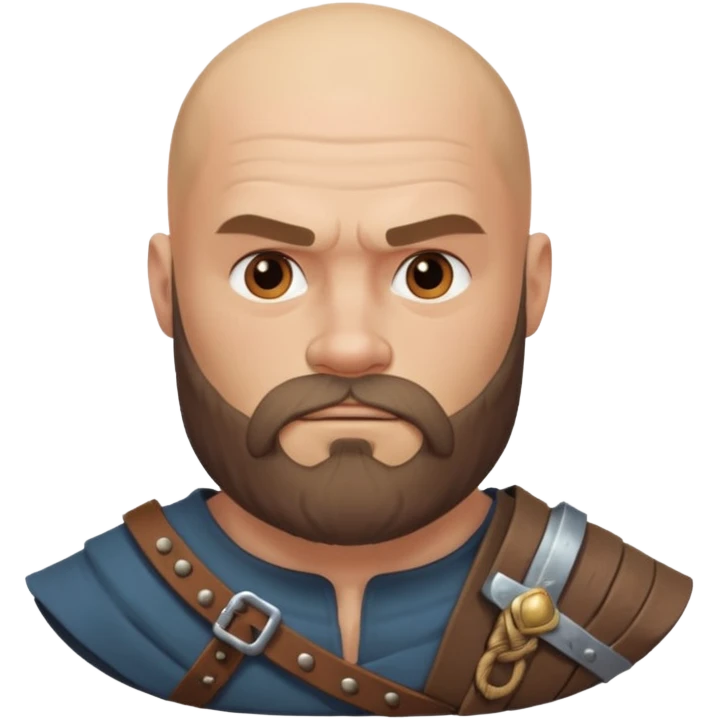 bearded Vikings with bald  with bulky body emoji