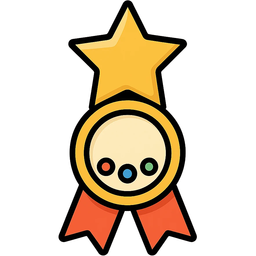 vector icon of a gold top performer award with colorful gems, elegant and minimalist flat design, award badge style, 2D flat vector, trending icon look, soft shadows, no text, isolated on white, commercial use emoji