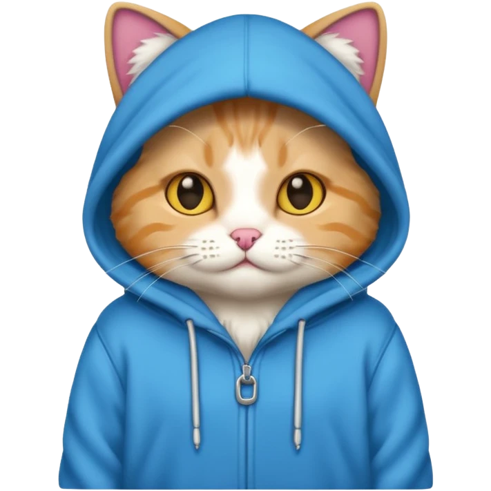 Cat wearing hoodie  emoji
