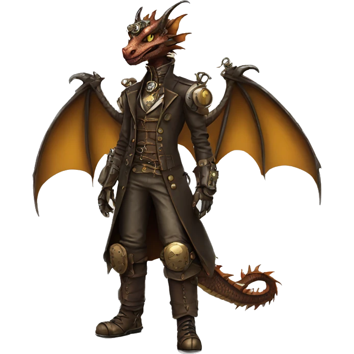 Steampunk Dragon full body emoji