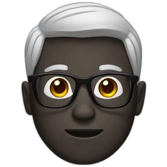 Dark guy with specs emoji
