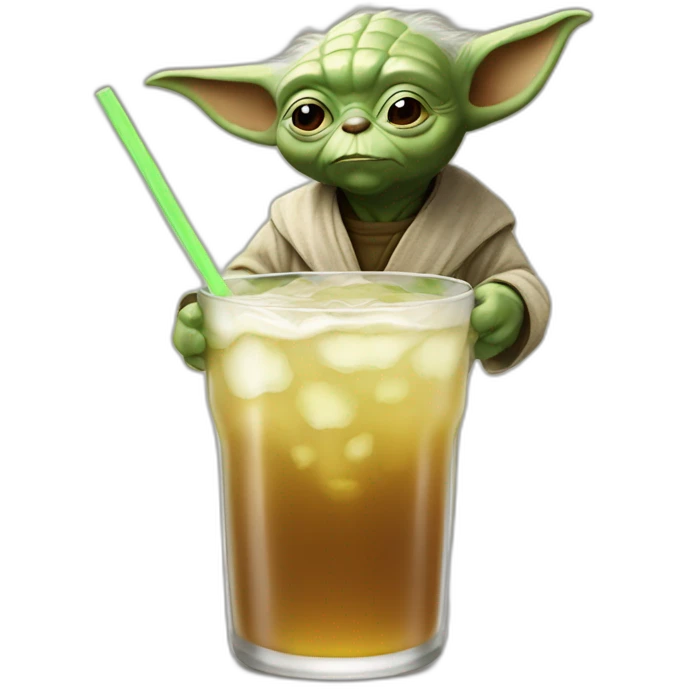 Yoda drink a bear emoji