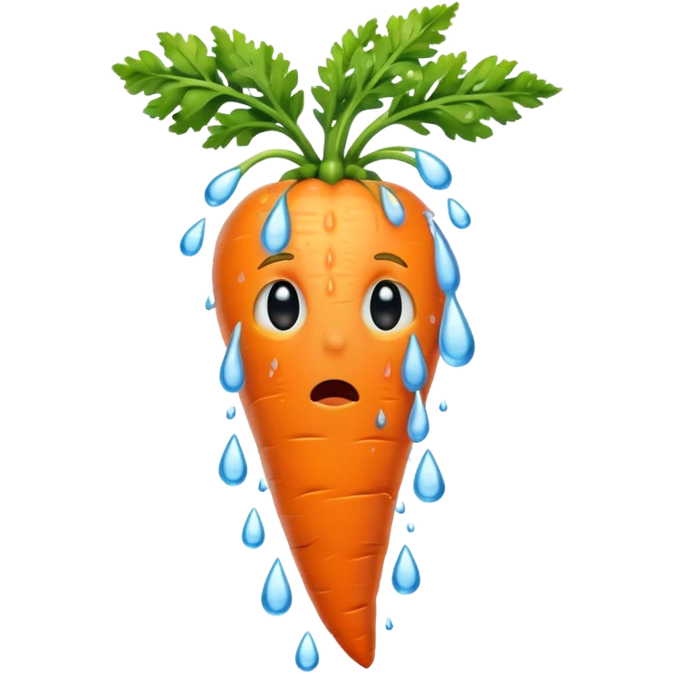 A crying carrot emoji