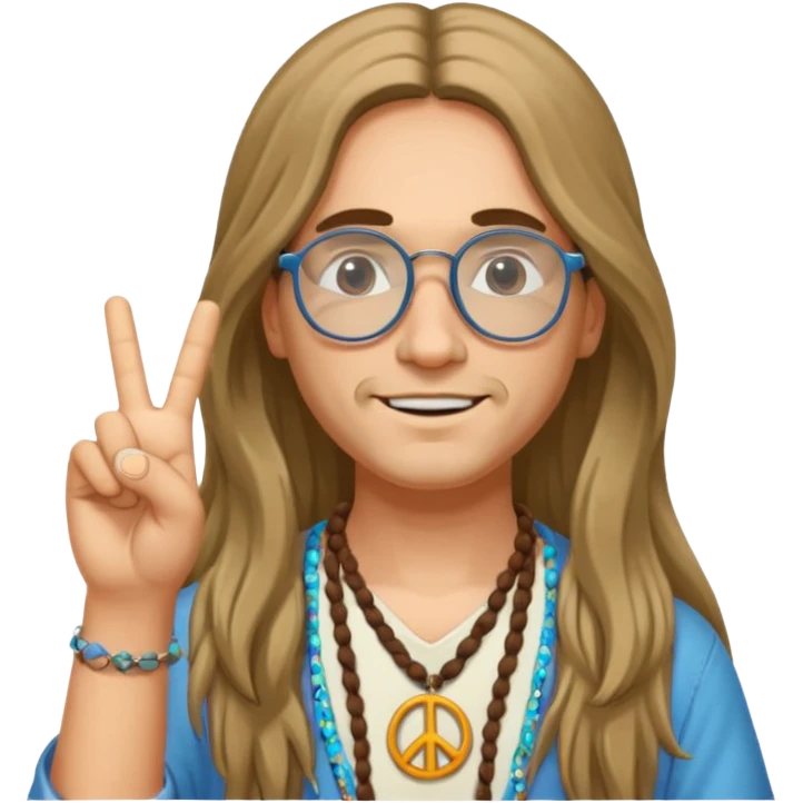 Hippie with glasses emoji