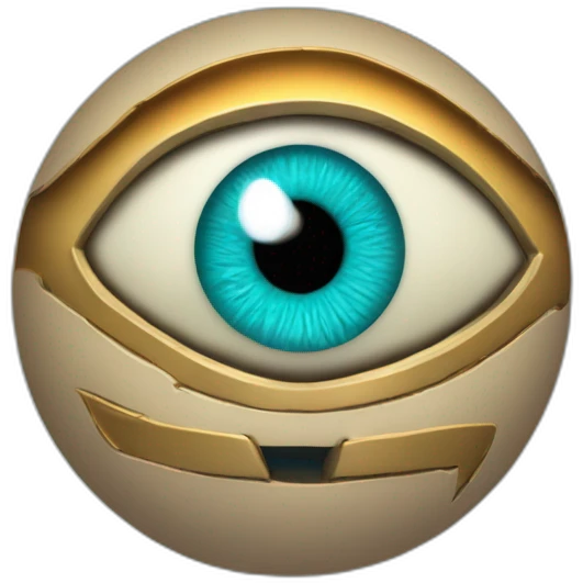 3d sphere with a cartoon Strider skin texture with Eye of Horus emoji