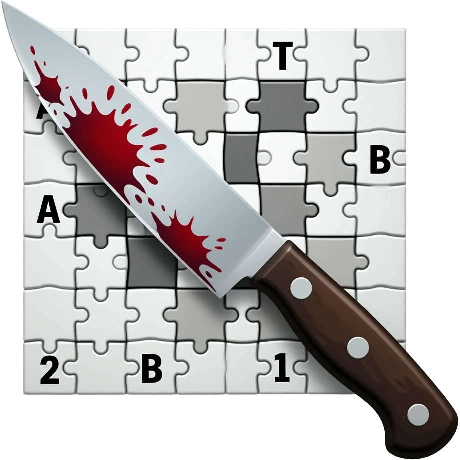 cross word puzzle knife blood emoji