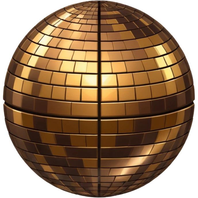 metallic dark brown disco ball emoji