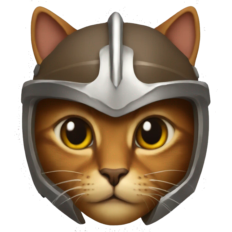 brown cat in spartan helmet emoji