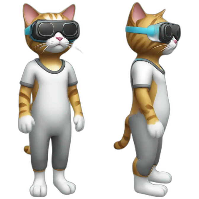 cat in vr headset full body emoji