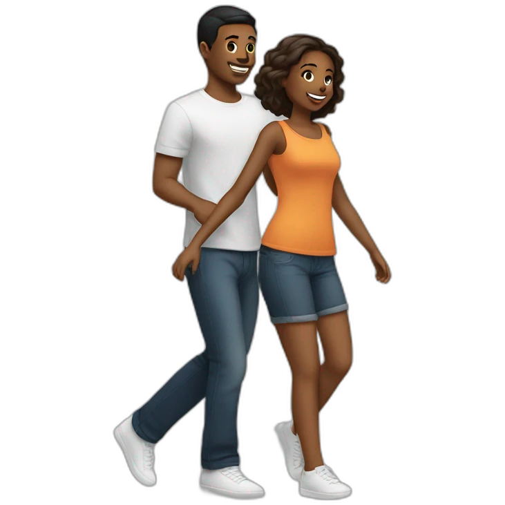 Jeune couple dansent emoji