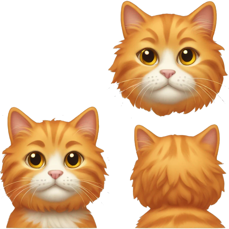 Fluffy orange cat emoji