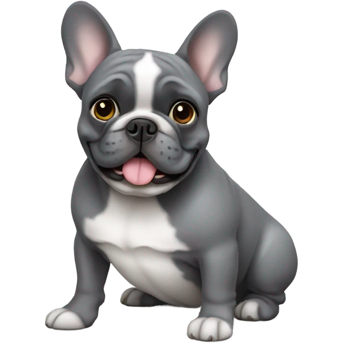 grey french bulldog emoji