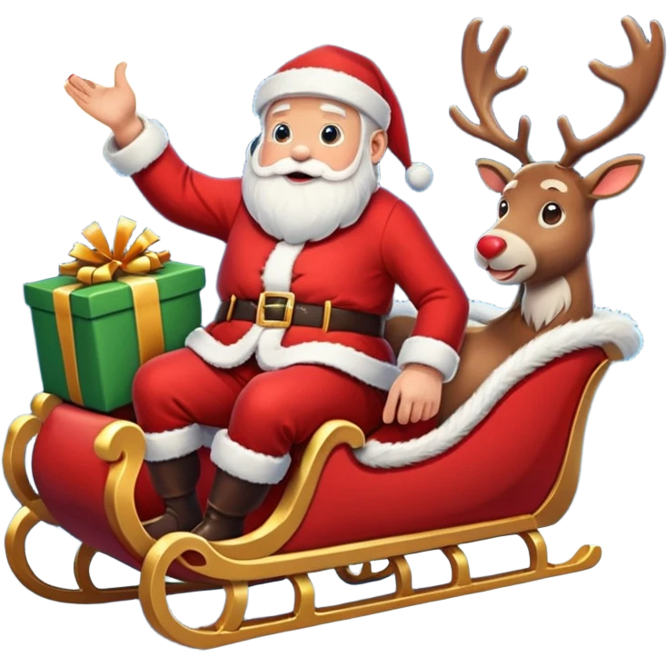 santa in his sleigh with presents emoji