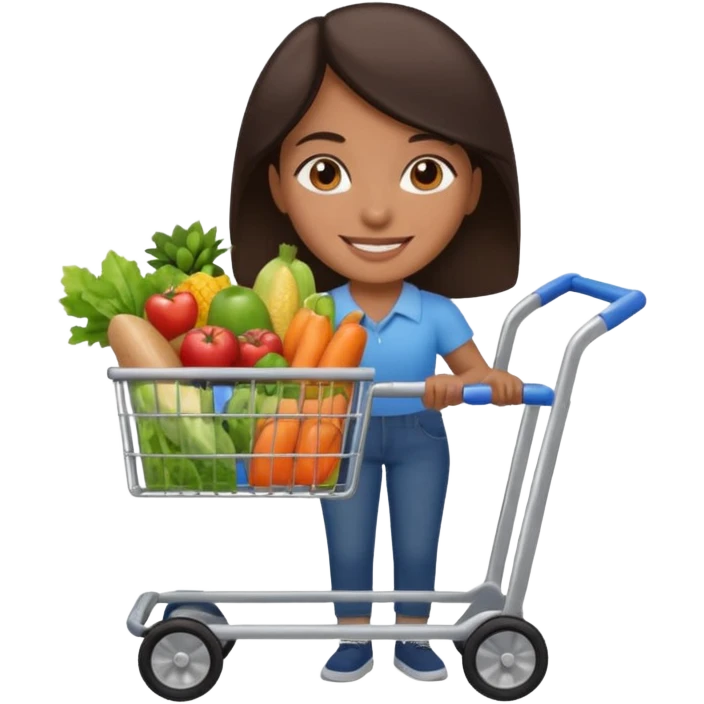 build me a personalized emoji whee it's a smart cart for grocery and a latino looking face that works as jack of all trades emoji