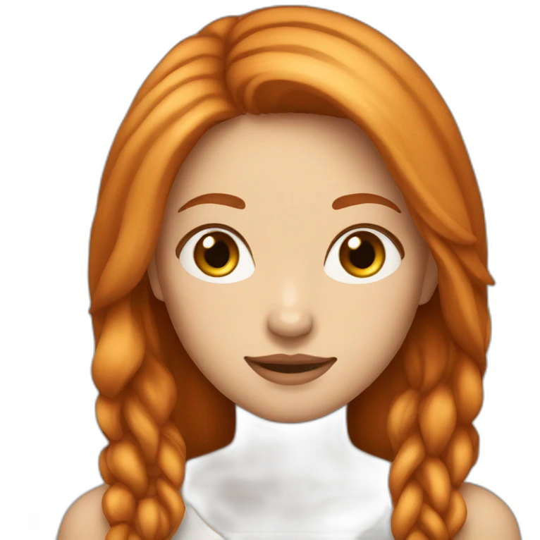 pretty-woman-with-long straigh ginger hair and asian eyes emoji