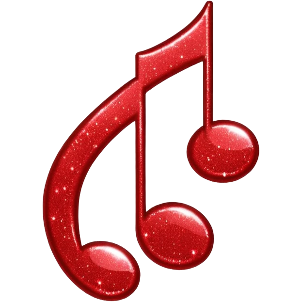 red glitter music note emoji