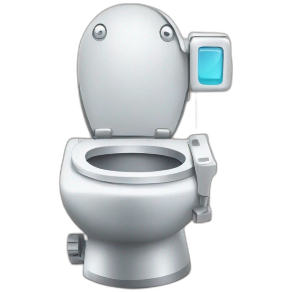 Un robot au toilette emoji