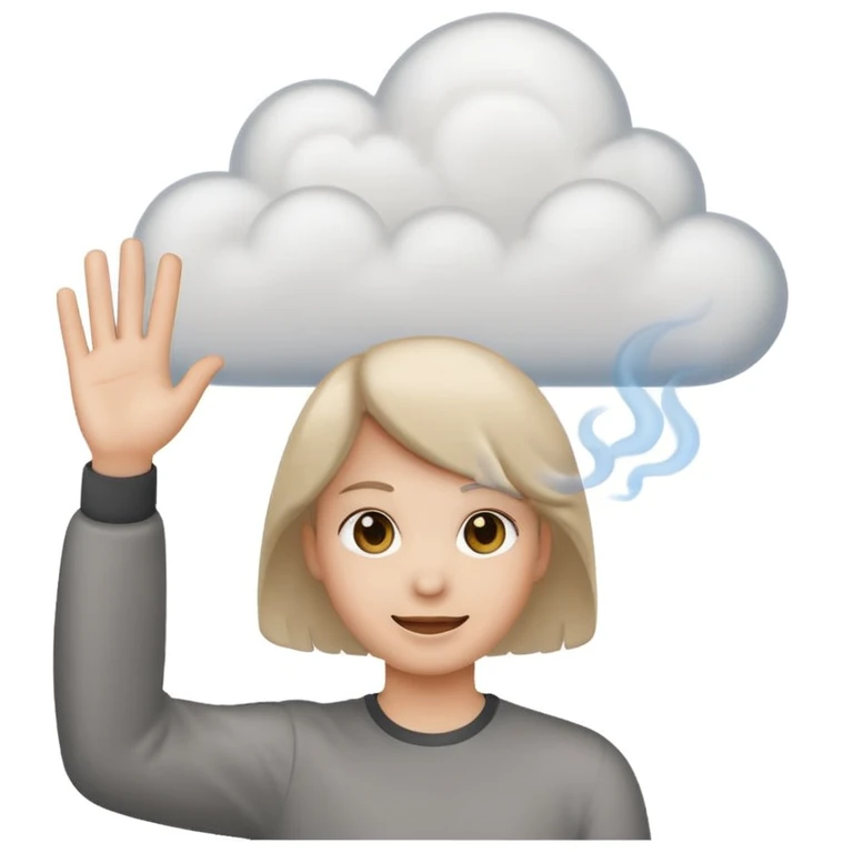 create an emoji with the emojis 👋🏻💨 with an expression like i don't care  emoji