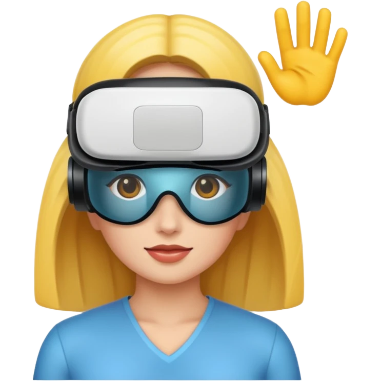 VR wearing woman emoji