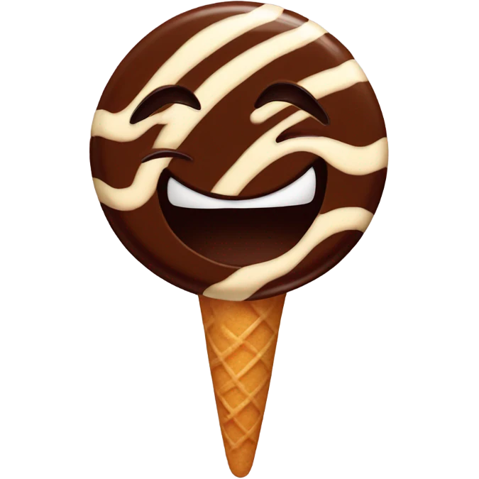 Smiley Eating chocolate swirl emoji