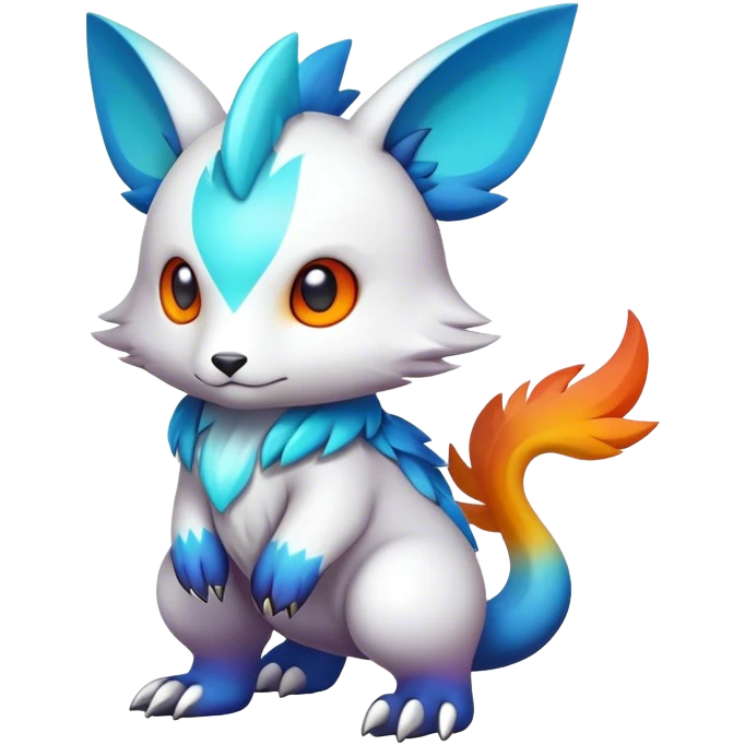 Cute cool colorful fantasy animal hybrid Fakemon full body emoji