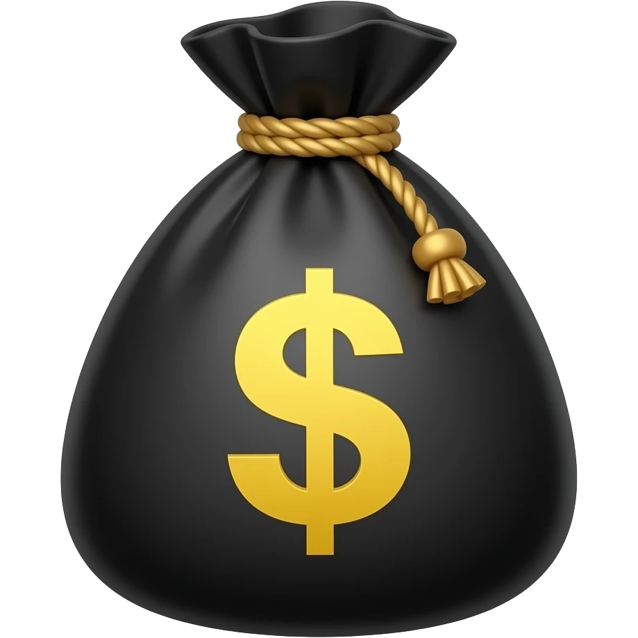 Black money bag emoji