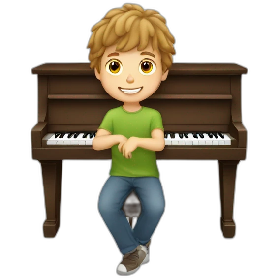 Caucasian-boy-child-shaggy-light-brown-hair-playing-piano emoji
