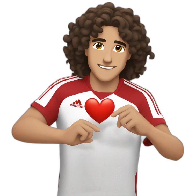 Matteo guendouzi making a heart with his hands emoji