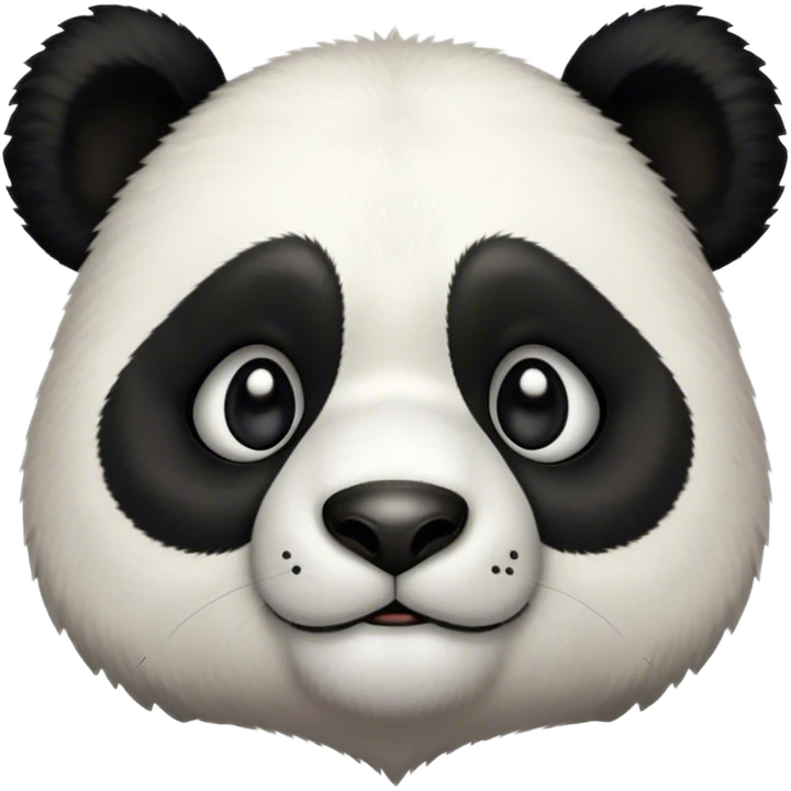 Cinematic Noble Panda Portrait Emoji, Poised and regal, with a robust, sturdy build and a strikingly contrasting black and white Fur, deep-set soulful dark eyes, Simplified yet sharp and sophisticated features, highly detailed, glowing with a soft, dignified glow, high shine, intelligent and gentle, stylized with an air of bamboo forest majesty, focused and attentive, soft glowing outline, capturing the essence of a watchful and confident companion, so majestic it feels as though it could lumber out of the screen with effortless authority! emoji