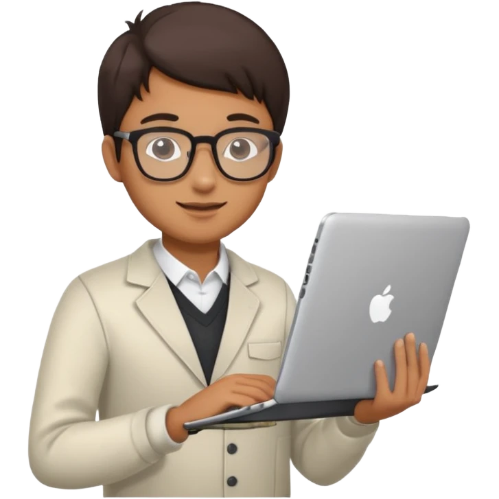 young software engineer with a laptop and a tablet emoji