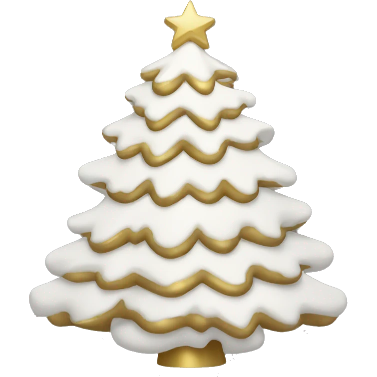 white and gold christmas tree emoji