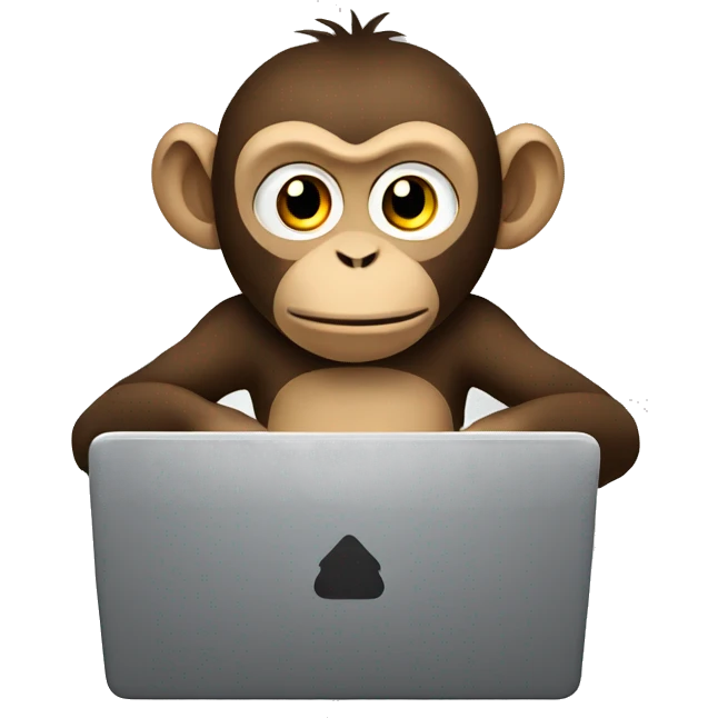 A monkey sitting at his computer emoji